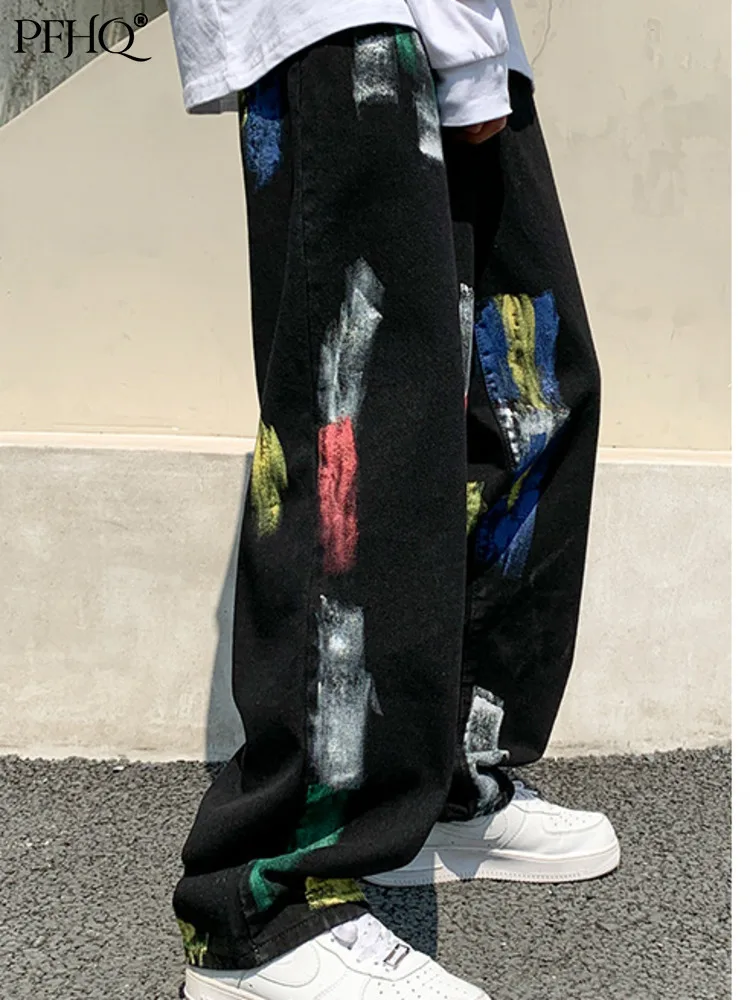 

Мужские свободные прямые винтажные брюки PFHQ со средней посадкой, весна-осень 2022