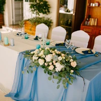 custom made durable organza tablecloth wedding gift table runner gauze wedding party bridal shower birthday home decoration
