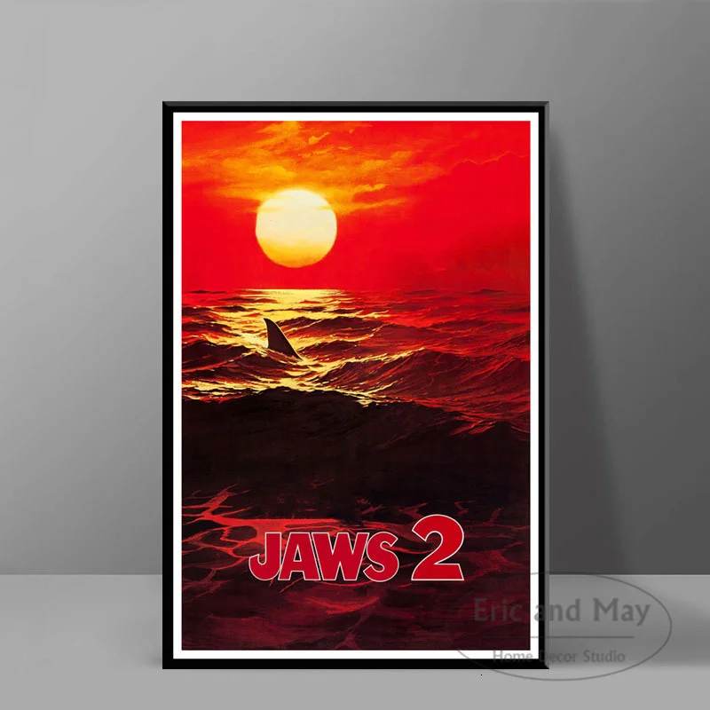 Плакаты и принты из классических фильмов Акула в винтажном стиле - купить по
