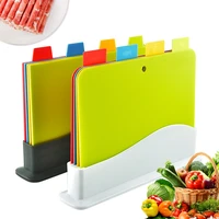 2022 eco friendly multifunctional plastic tableware meat fruit kitchen tools accessories chopping cutting board 4pcs set