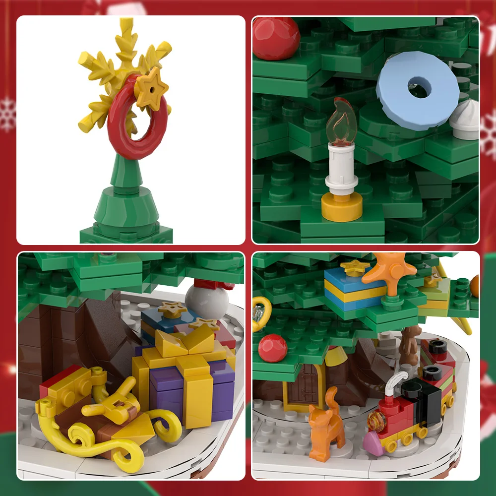 MOC Рождественская елка строительные блоки игрушка для детей волшебная
