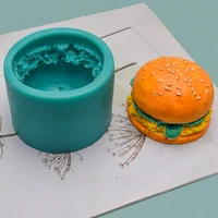 simulation hamburger silicone mold diy handmade soap mold aromatherapy candle mold handcraft tools baking decoration supplies