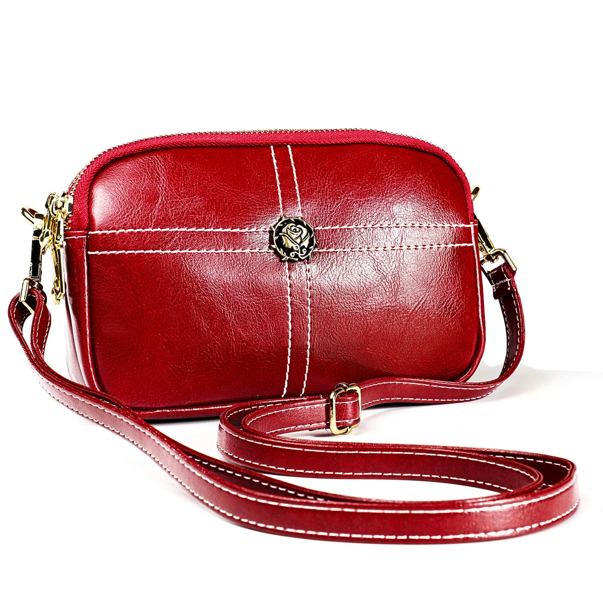 

Luxury 2022 Genuine Split Leather Small Shoulder Bag for Women Crossbody Bag Woman Fashion Oil Wax Phone Purse Wallet Handbag