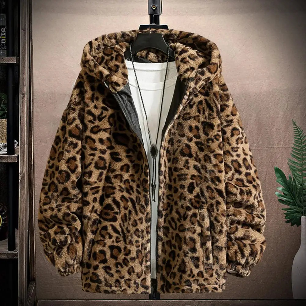Winter Leopard Print Jacket Women's Stand collar Warm Parkas Outwear 2022 New Autumn Winter Korean Female Loose Faux Fur Coats