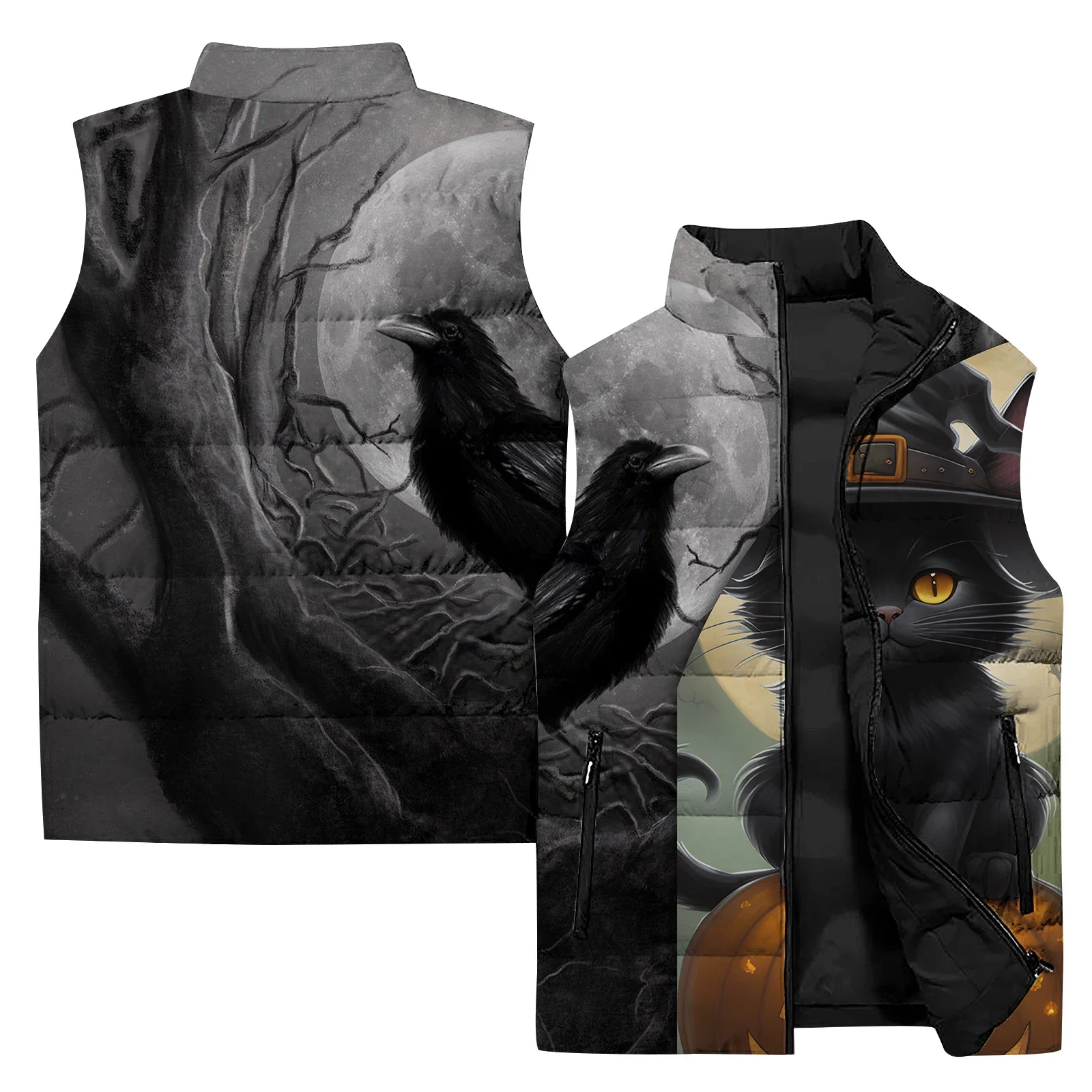 Мужской зимний жилет без рукавов куртка с принтом котенка и кролика мужские