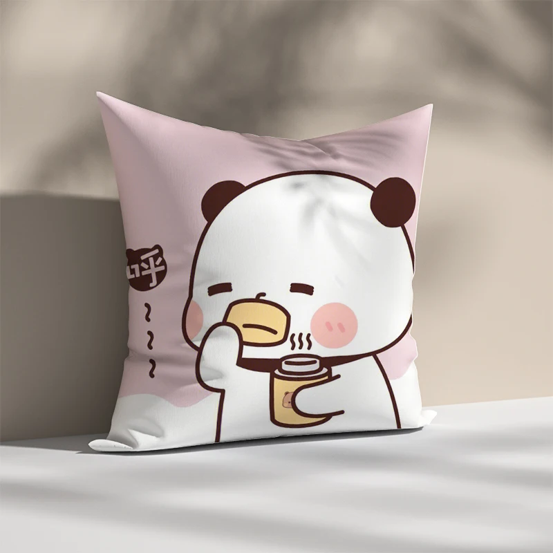 

Cushion Peach Cute Cat 45x45 Cushions Covers for Bed Pillows Pillowcase Anime Pillow Cover Decorative Sofa Throw Home Decor Hugs