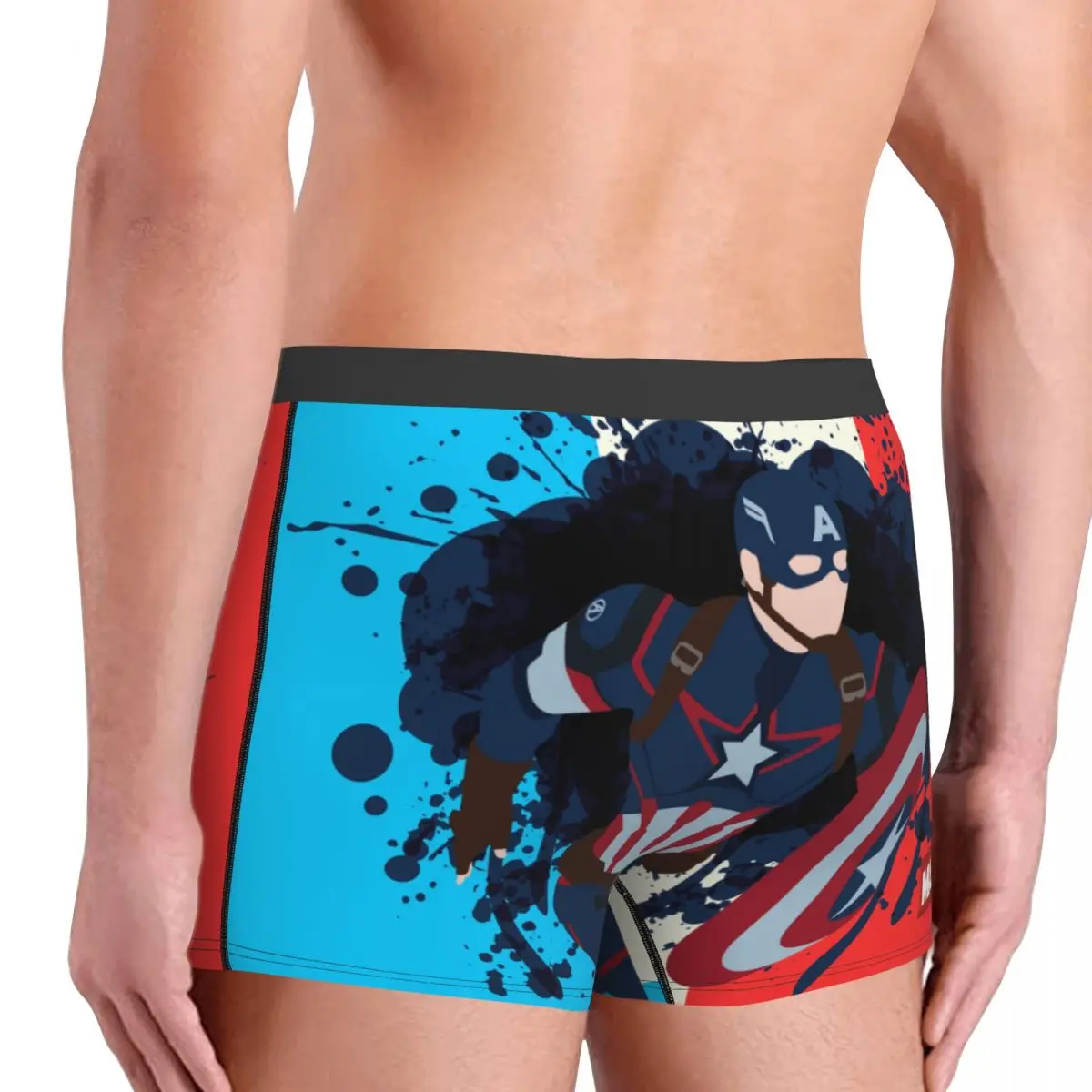 Трусы-боксеры мужские из хлопка с героями мультфильма Капитан Америка