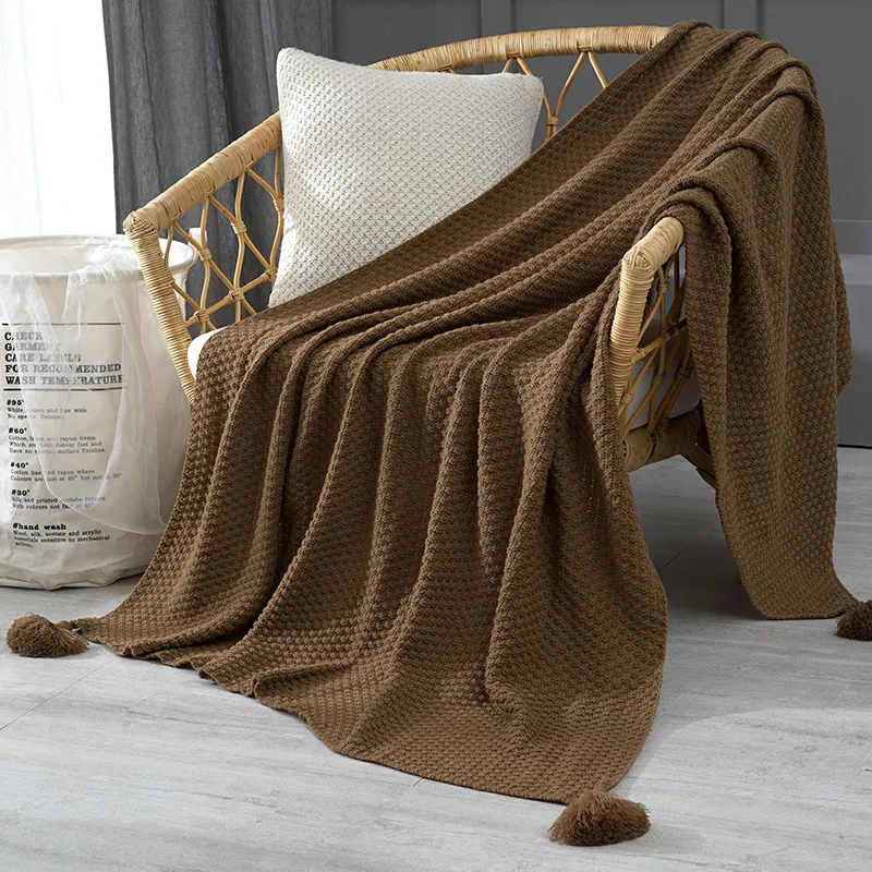 

Knit Blankets Soft Bedspread on The Bed Office Sofa Throw Blanket with Tassel Tapestry for Bed Airplane Travel Decor Blankets