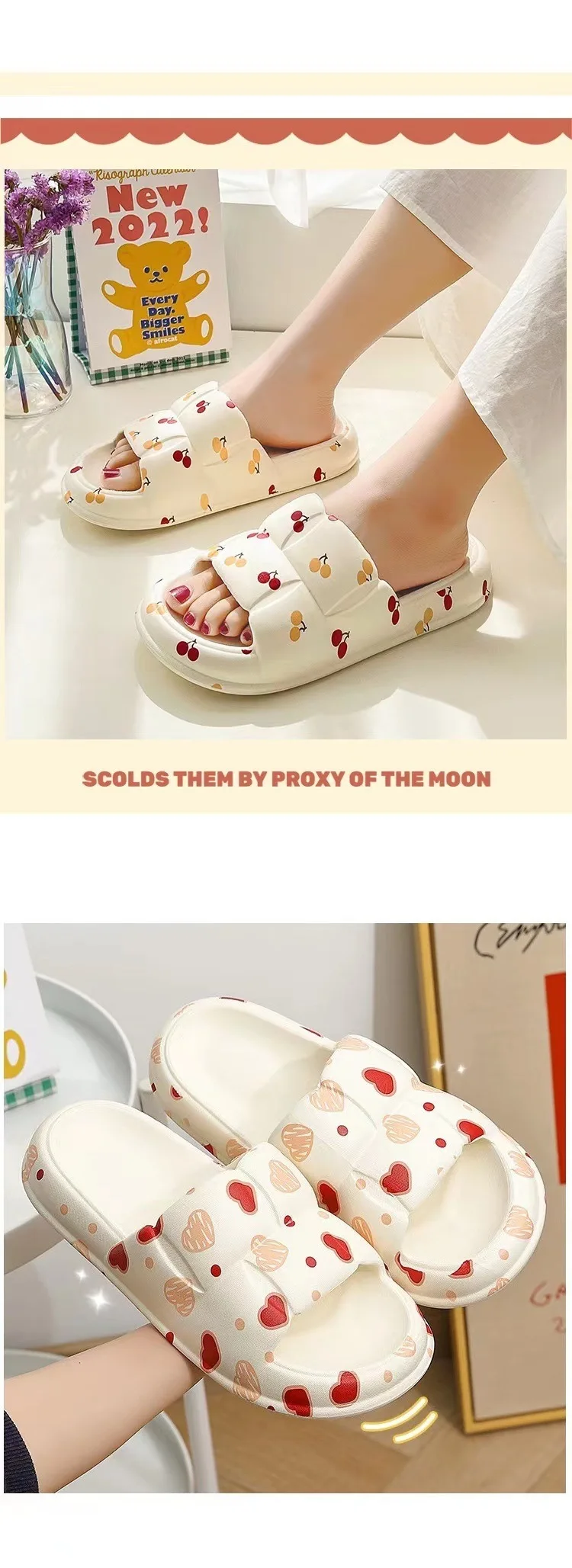 Soft-soled Slippers Women Wear Fashion Beach Outdoor Flip-flop Beach Shoes Cute One Word Indoor Home Slippers Summer Sandals