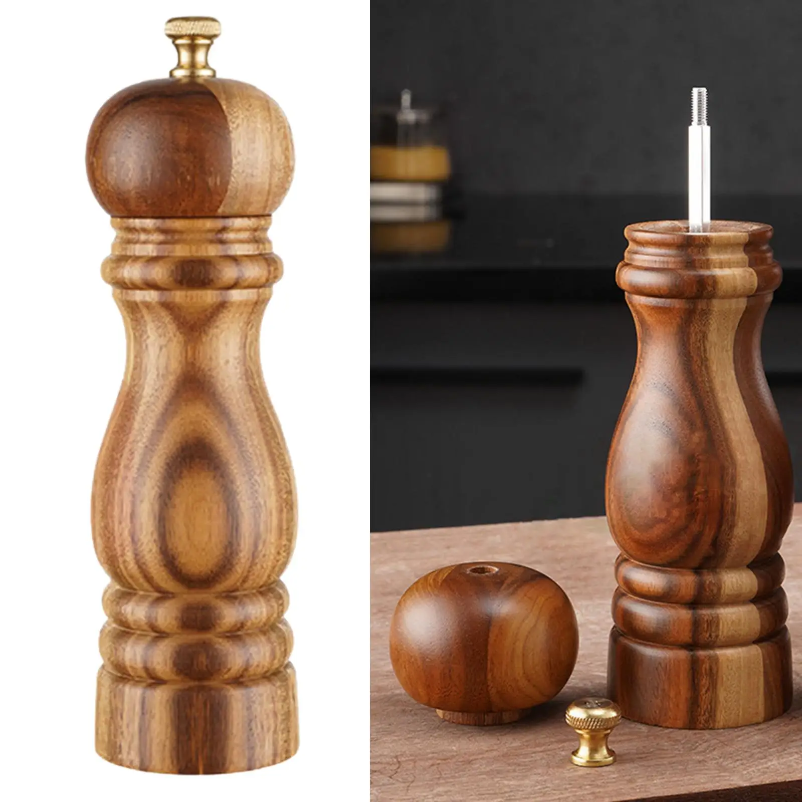 

Деревянный измельчитель соли и соли, керамический сердечник для готовки, кухонные приспособления