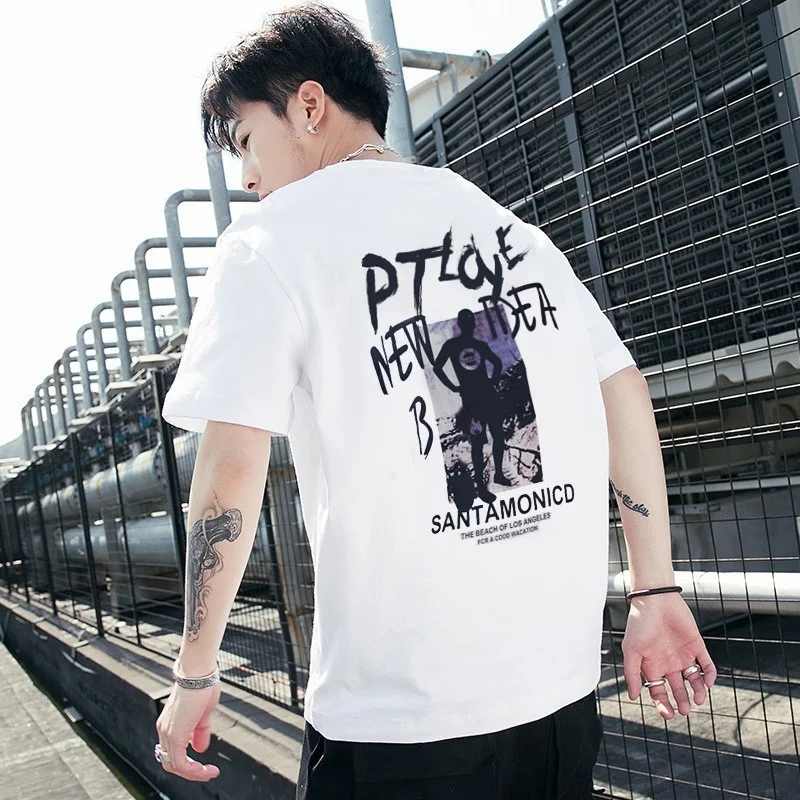 

Men's Short Brand Cotton Half Sleeved 2022 New Summer O Neck T-shirt Ice Oxygen Trend Breathable Ins Top Clothing Camisa