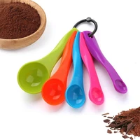 2022 new lovely colorful plastic measuring cups measure spoon kitchen tool kids spoons measuring set tools for baking coffee tea