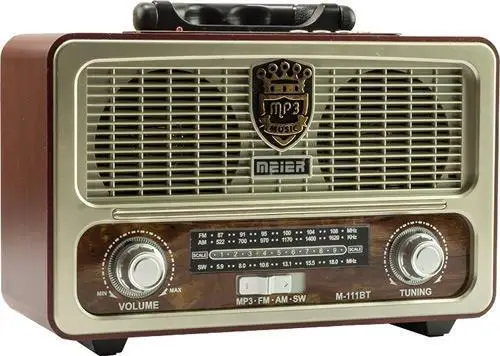 

Meier M-111BT Ностальгический Деревянный Ретро FM-радио USB SD BLUETOOTH