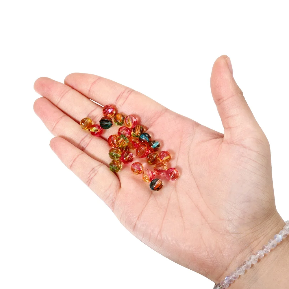 Okrągłe koraliki akrylowe w formie tykwy 8mm 30 sztuk/opakowanie do samodzielnego tworzenia biżuterii i rzemiosła meblowego