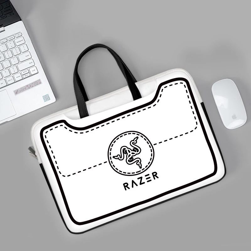 Simple Laptop Bag Laptop Sleeve Case Creative Logo Handbag PU Shockproof Carrying Bag 13 14 15 17 inch For Macbook/Dell/HP/Asus images - 6