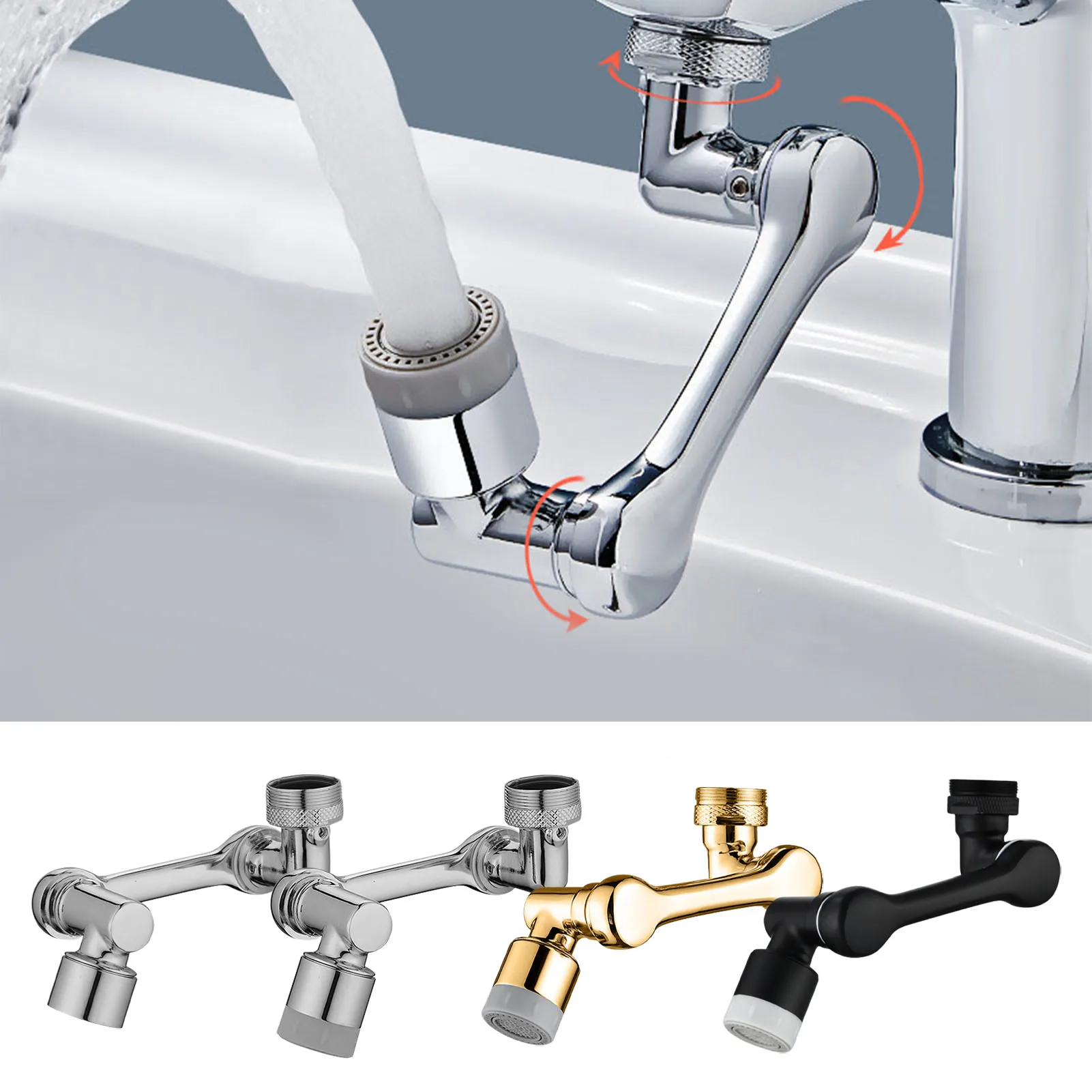 

1080Rotating Faucet Extender Durable 1080 Degree Swivel Faucet Aerator Universal Splash Filter Faucet Sink Face Wash Attachment