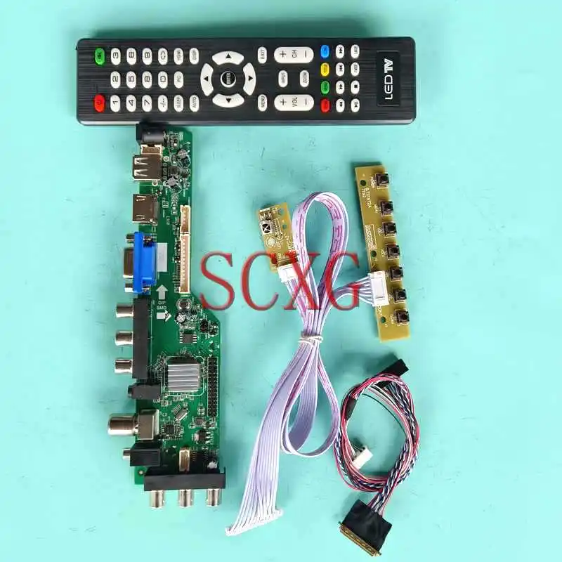 

DVB Digital LCD Matrix Controller Board Fit N184H6-L02 N184HGE-L21 18.4" Kit 1920*1080 40 Pin LVDS AV RF USB VGA HDMI-Compatible