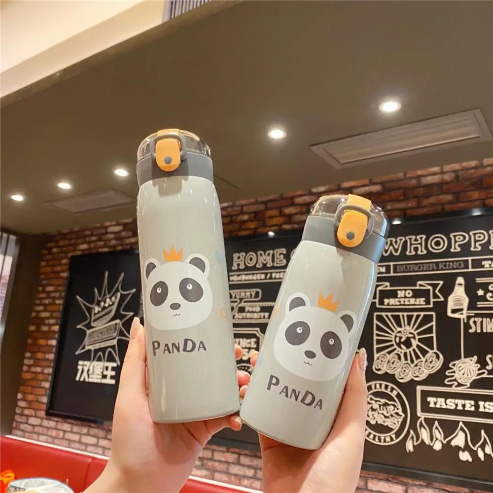 

350/500ml Kids Thermos Cute Water Bottle with Straw Stainless Steel Straight Cup Cartoon Student School Girl Vacuum Flasks