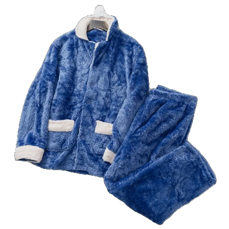 Осенне-зимние мужские костюмы из шерсти утепленные теплые пижамы модные