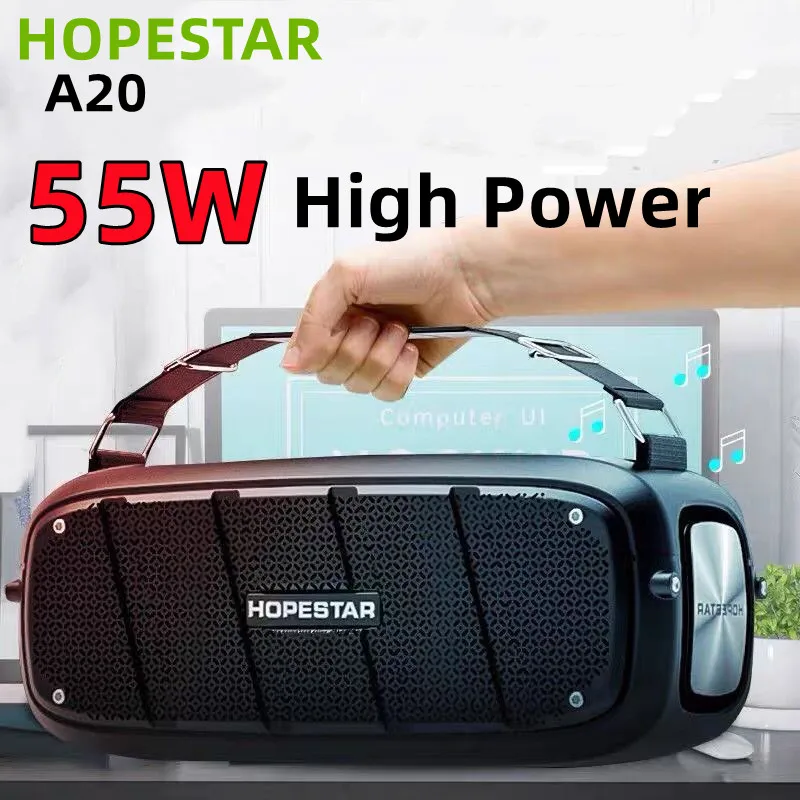 Портативные Bluetooth колонки HOPESTAR мощностью 55 Вт Мощные мощные басы сабвуфер стерео