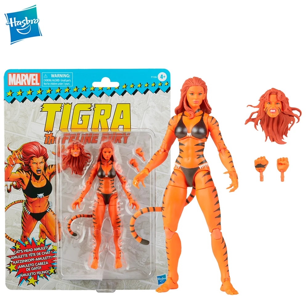 

[In-Stock] Hasbro Marvel Legends Tigra Retro Classic Series Action Comic Character Art Figure Collectible Model Gift Toy F1124