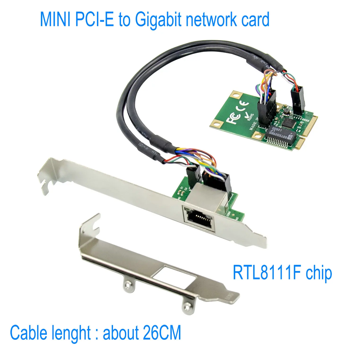 

mini PCIe LAN server network card RTL8111F gibabit Ethernet RJ45 adapter card 1000m mini pci-e converter