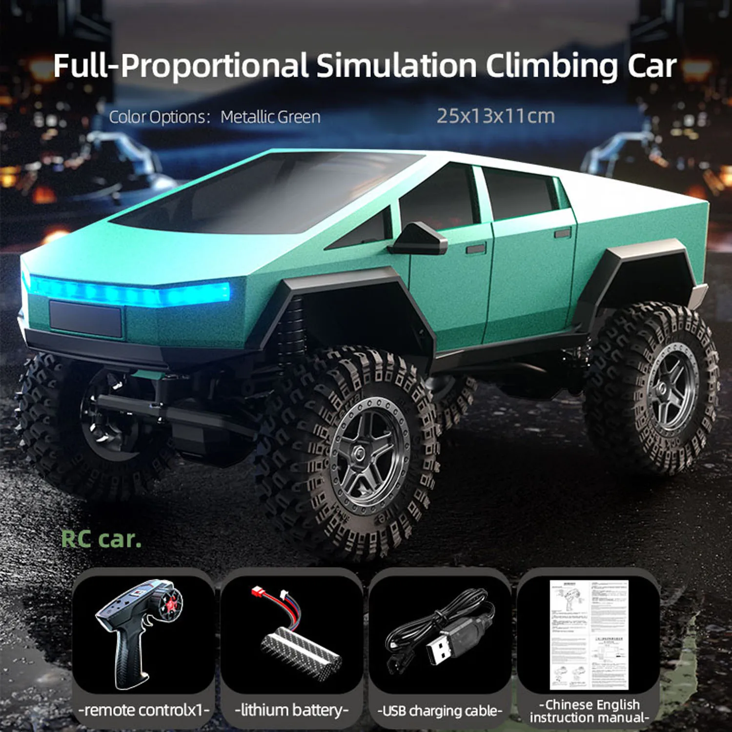 Фото JJRC 1:18 RC Rock Crawler Car C8818 2,4 ГГц с дистанционным управлением, полноприводный альпинистский автомобиль, 2-скоростной матовый двигатель, аккумулятор RTR №4