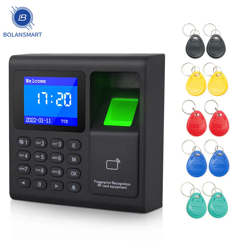 

freeshippingBiometric Fingerprint Attendance Machine ID Cards+Password Keypad Access Control System USB Data Manage with 10 Keys