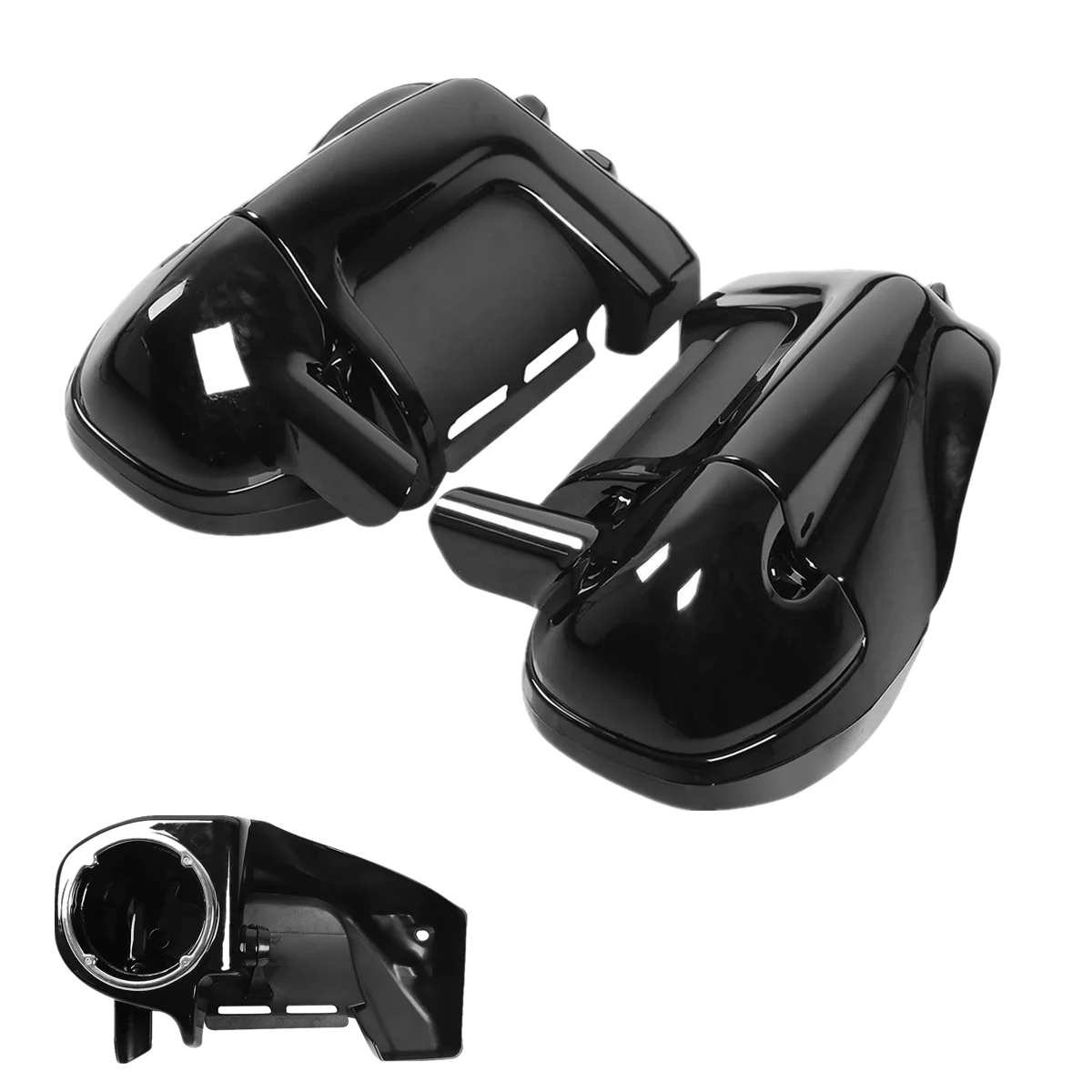 

Motorcycle Lower Vented Leg Fairing w/ 6.5" Speaker Box Pod For Harley Touring Electra Glide Road King Street Glide 1983-2013 12