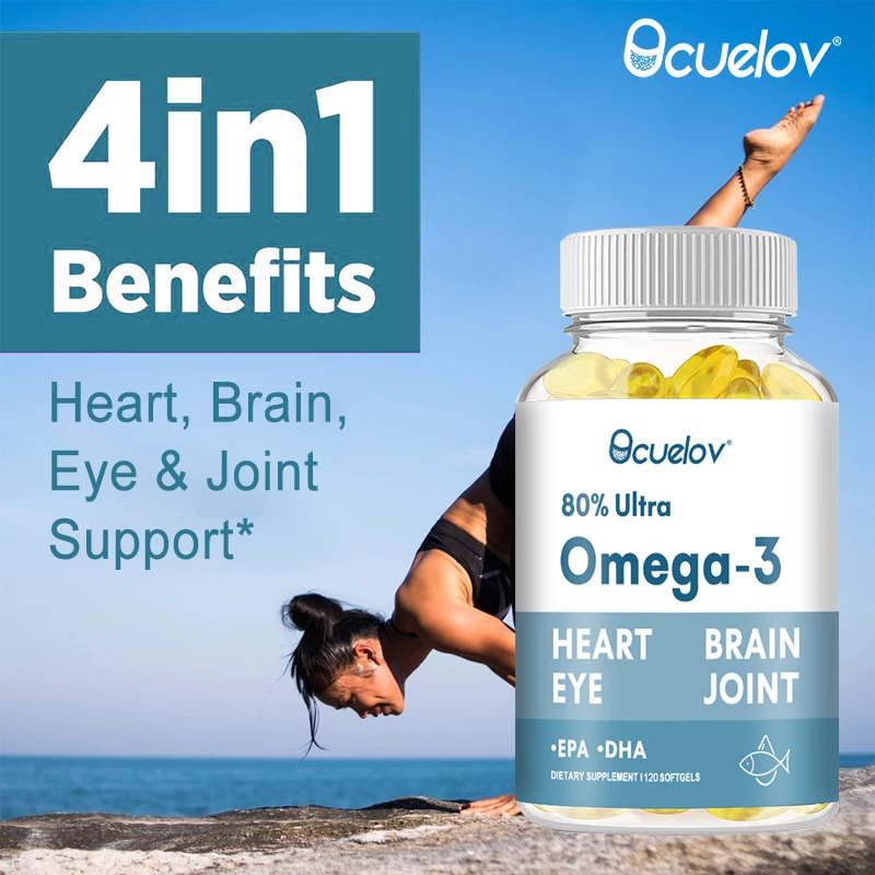 Bcuelov Omega-3 DHA and EPA Contribute To The Normal Function of The Heart and Maintain Normal Blood Pressure, Brain Function