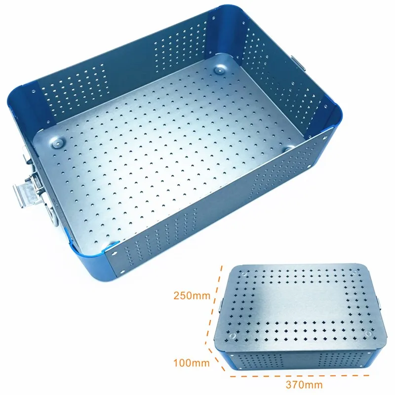Aluminum Sterilization Tray Box Case Single layer Disinfection Box dental Ophthalmic Surgical Instruments