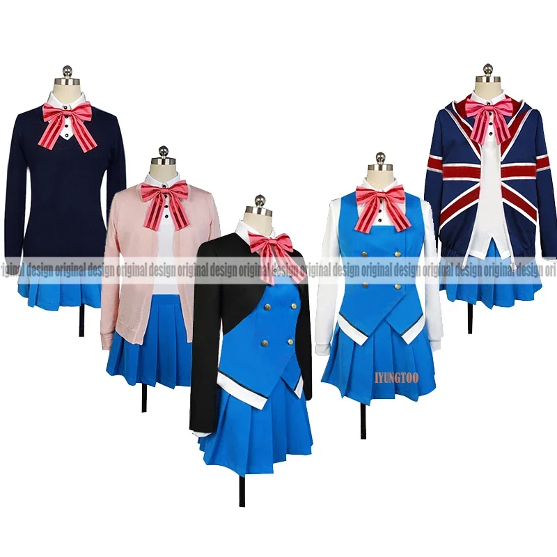 Kin-iro Mosaic Shinobu Omiya Karen Kujo Honoka Matsubara Clothing Cosplay Costume Customized Accepted