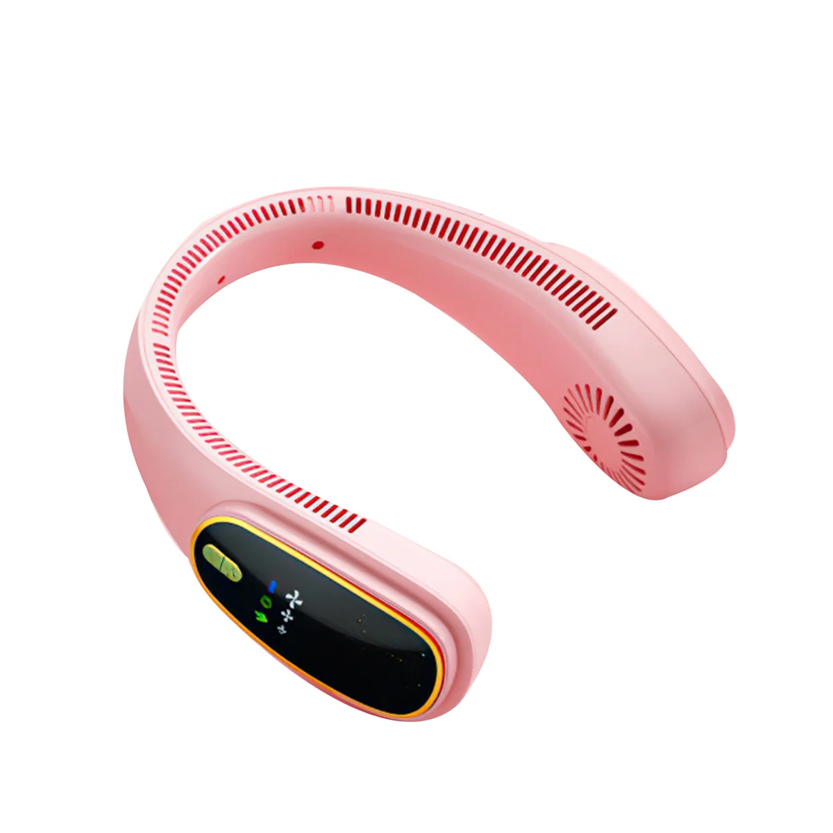 

Portable Hanging Neck Fan USB Rechargeable Cooling Fan Outdoor Air Cooler Outdoor Sports Bladeless Fans-Pink