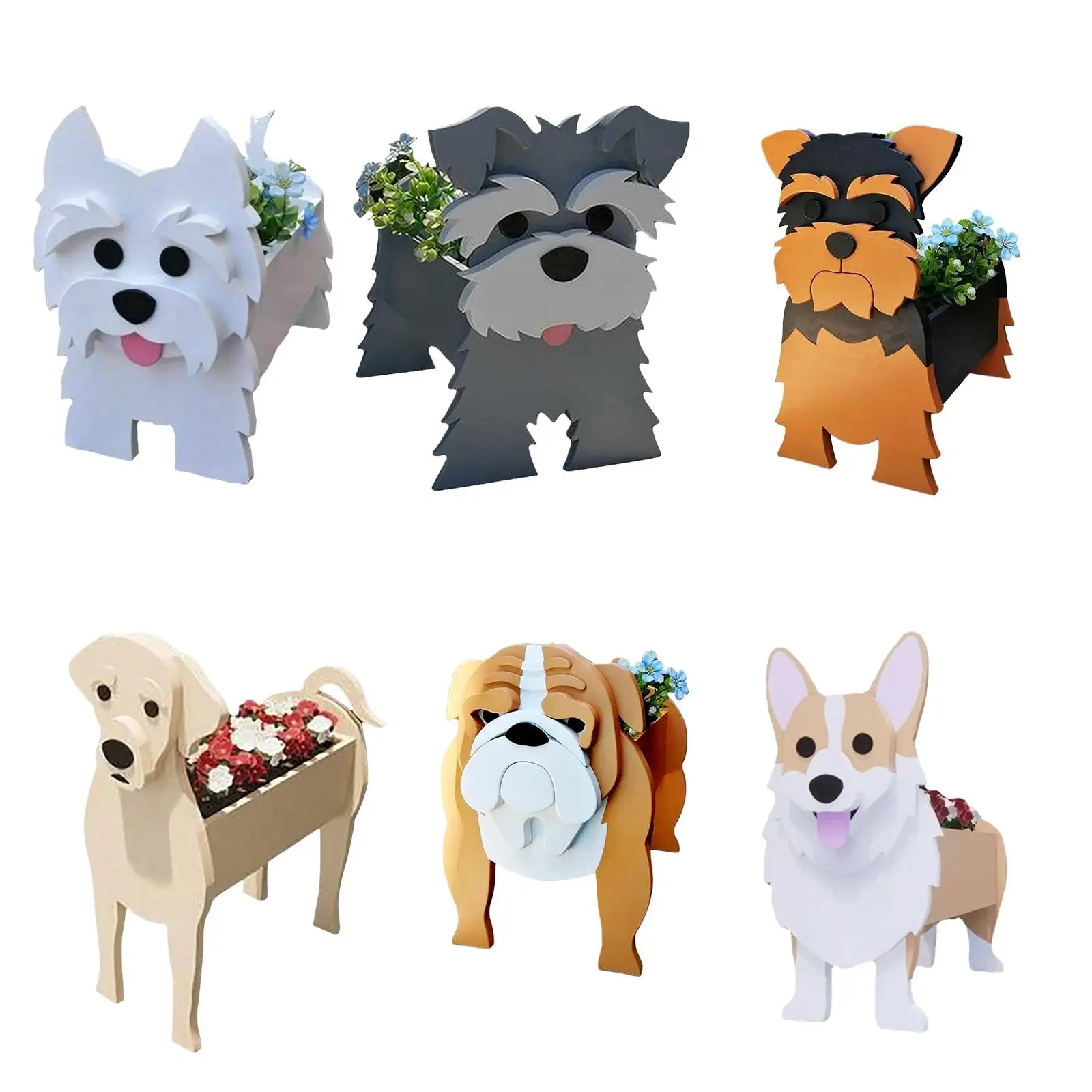 Cute DOG Animal Planters Flower Pot Garden Flower Pot Dog Planter Garden Pots Flower Planter Garden Home Decor Gardening Supplie images - 6