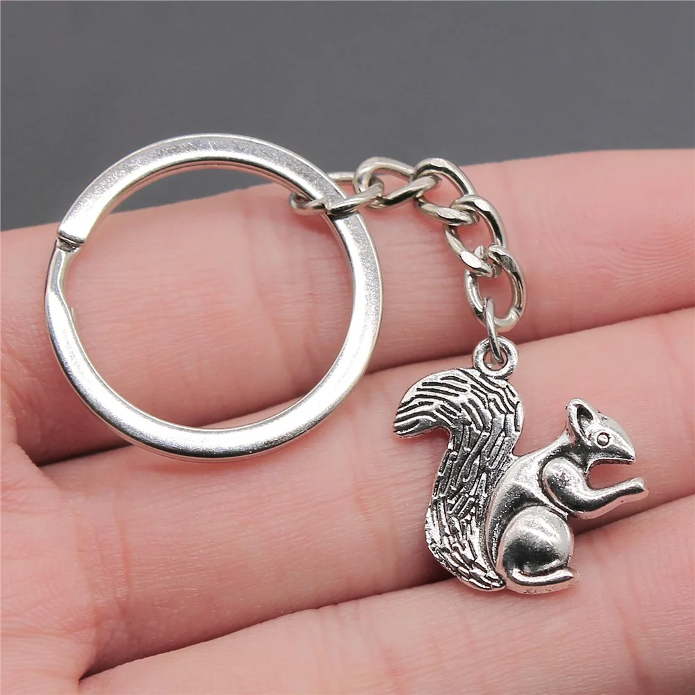 Прямая поставка мужской винтажный брелок 2 цвета 21x2 1 мм подвеска в виде белки