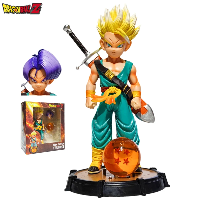 

21cm New Dragon Ball Torankusu Anime Figure Childhood Trunks Double-headed Action Figure Collection Model Toy Ornament Xmas Gift