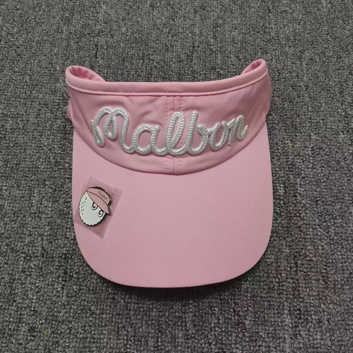 MALBON New Fashion Embroidery Hollow Top Sunshade Hat Outdoor Multi functional Sports Golf Hat