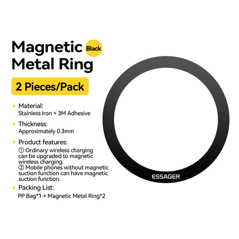 Essager 2 шт. магнитное металлическое кольцо для телефонов Magsafe iPhone 15 14 13 12Pro Android, наклейки, кольца для беспроводного зарядного устройства, подставка