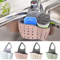 1pcs kitchen sink drain basket sink storage holder adjustable kitchen silicone soap sponge rack kitchen hanging drain basket bag