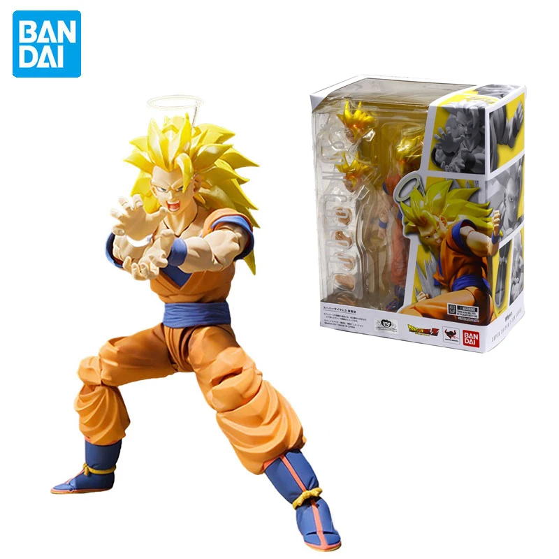

Bandai Original SHF Dragon Ball Z Super Saiyan 3 Goku Action Figure S.H.Figuarts Model Collection Figurine Doll Toys Kids Gift