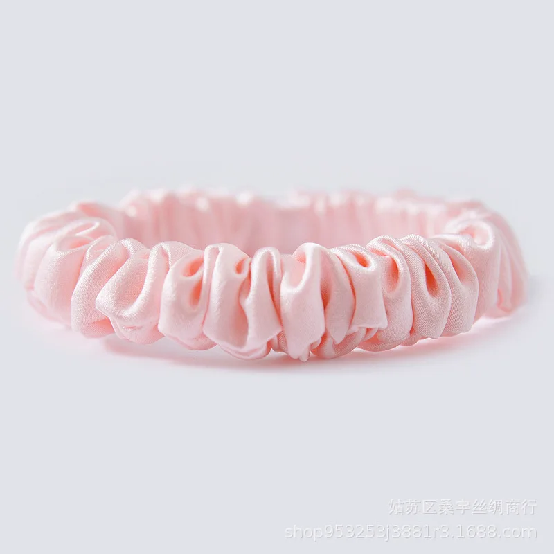 

22MM 1.5cm 100% Pure Mulberry Silk Large Scrunchies Ropes Hair Bands Ties Gum Elastics Ponytail Holders for Women Girls
