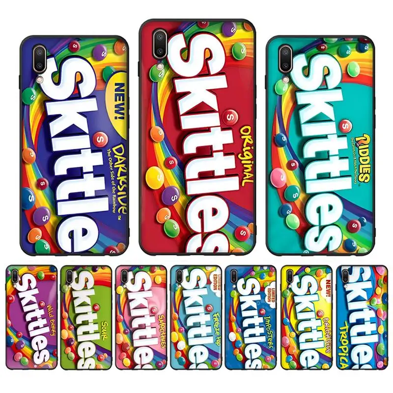 

Skittles Sweet Sour Fruit Phone Case Case For Oppo Reno Realme C3 6Pro Cover For vivo Y91C Y17 Y19 Funda Capa