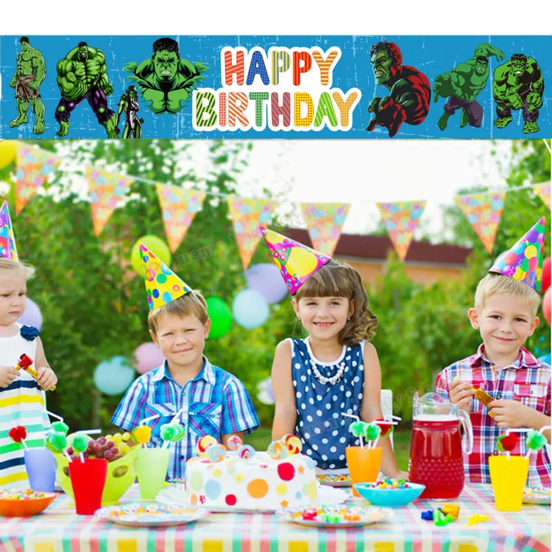 Мраморный Халк баннер на день рождения товары для вечевечерние НКИ мальчиков