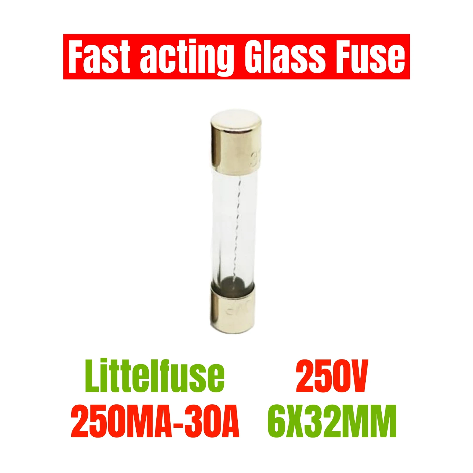 5 шт. 0312 LF быстродействующая стеклянная трубка предохранителя 6X30 6x32 мм 250 В 250MA 500MA