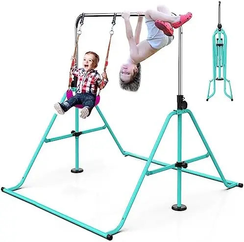 

Gymnastics for Kids with Swing Seat SetMax Load 170LBS Gymnastics rings Gymnastics mat Gymnastics ribbon Gymnastics clothes for