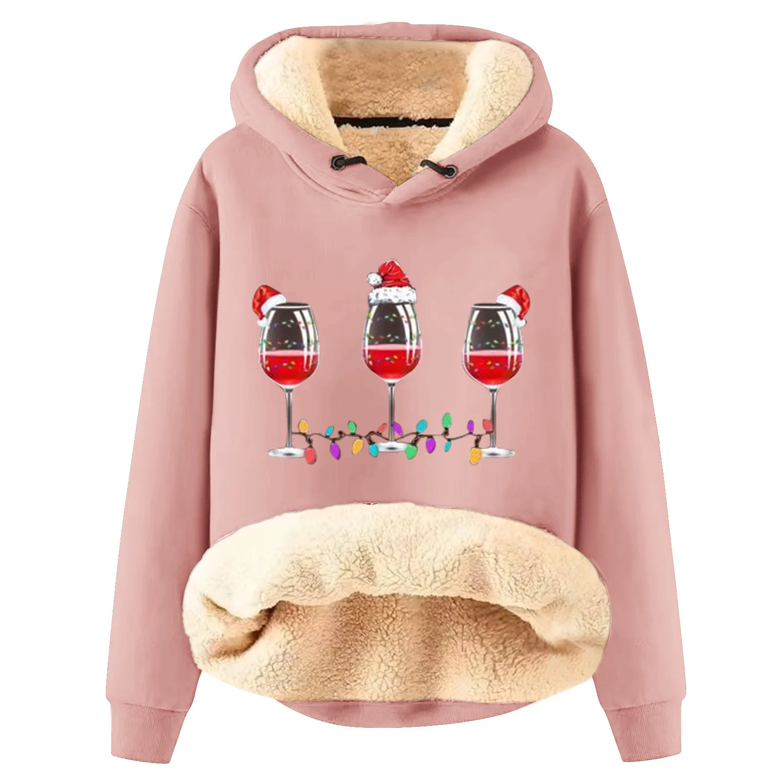 

Женский свитшот с капюшоном, зимний теплый пуловер с длинным рукавом