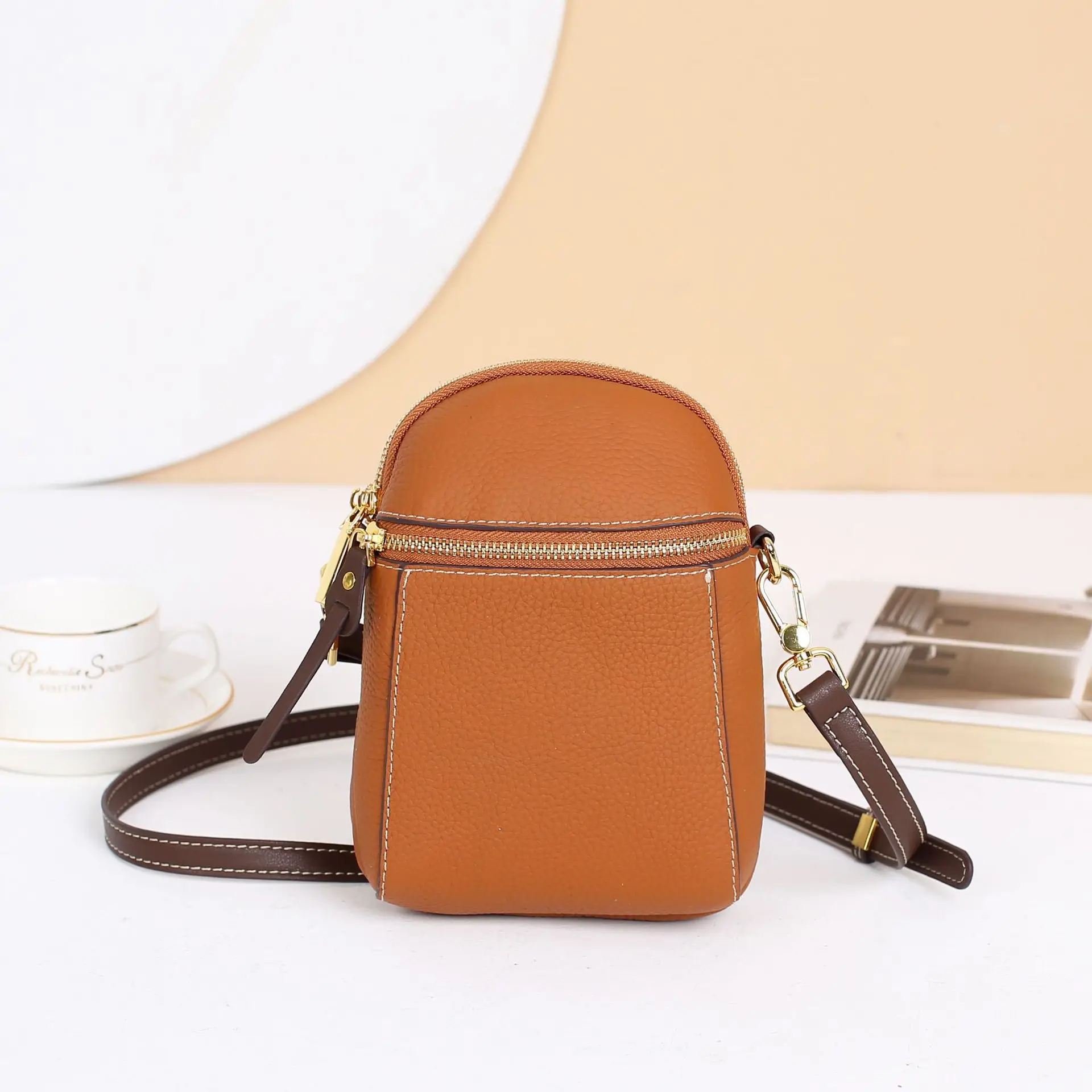 Genuine Leather Women's Crossbody Shoulder Bag Women Cross Body Messenger Satchel Small Cute Kawaii Bags for Ladies Cell Phone