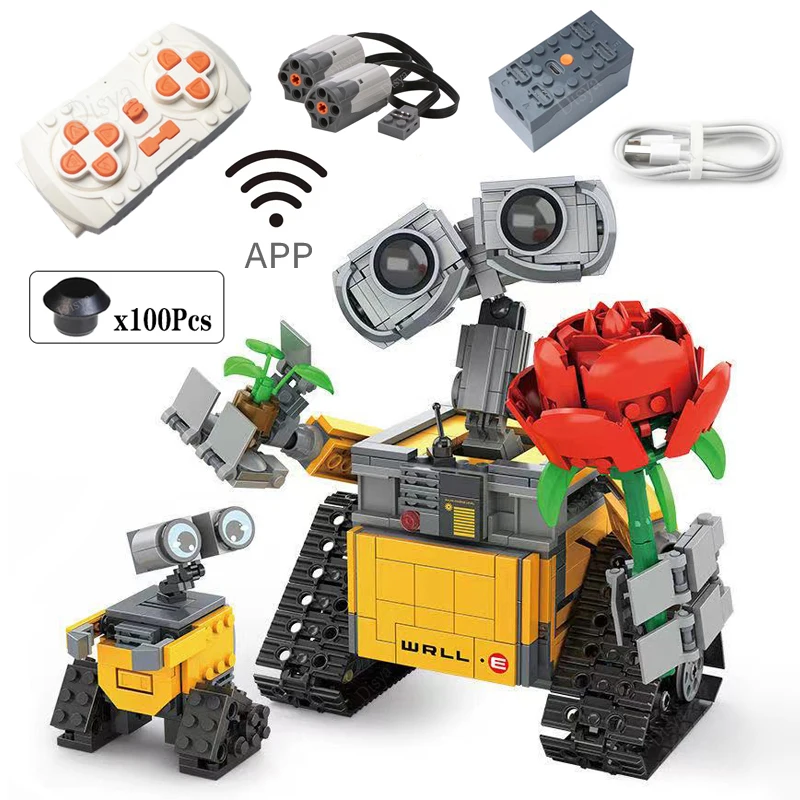 Новинка 687 шт. Disney WALL E высокотехнологичное приложение моторизованный радиоуправляемый робот функции фигурки технические строительные блоки для детей игрушки подарок