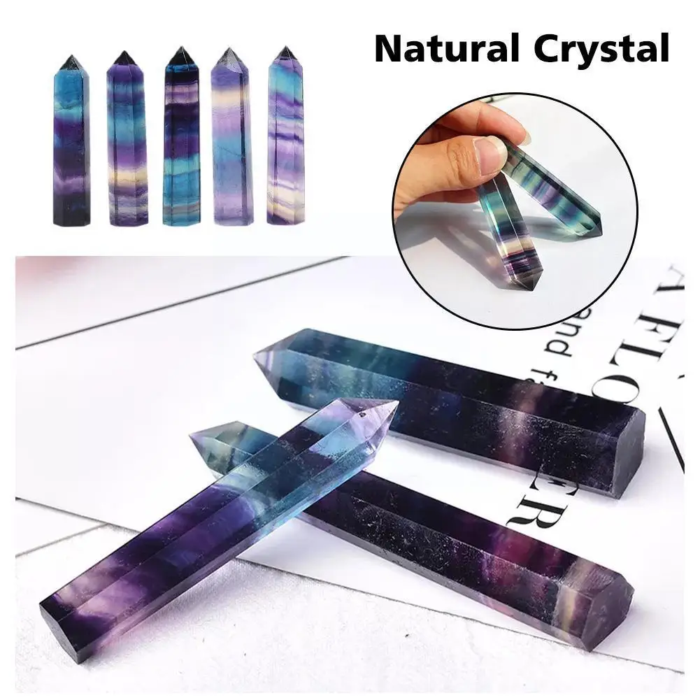

Natural Stone 7 Chakra Reiki Healing Stone Quartz Mineral Ornament Point Wand Crystal Hexagonal Healing Healing Stone Stone I2D8