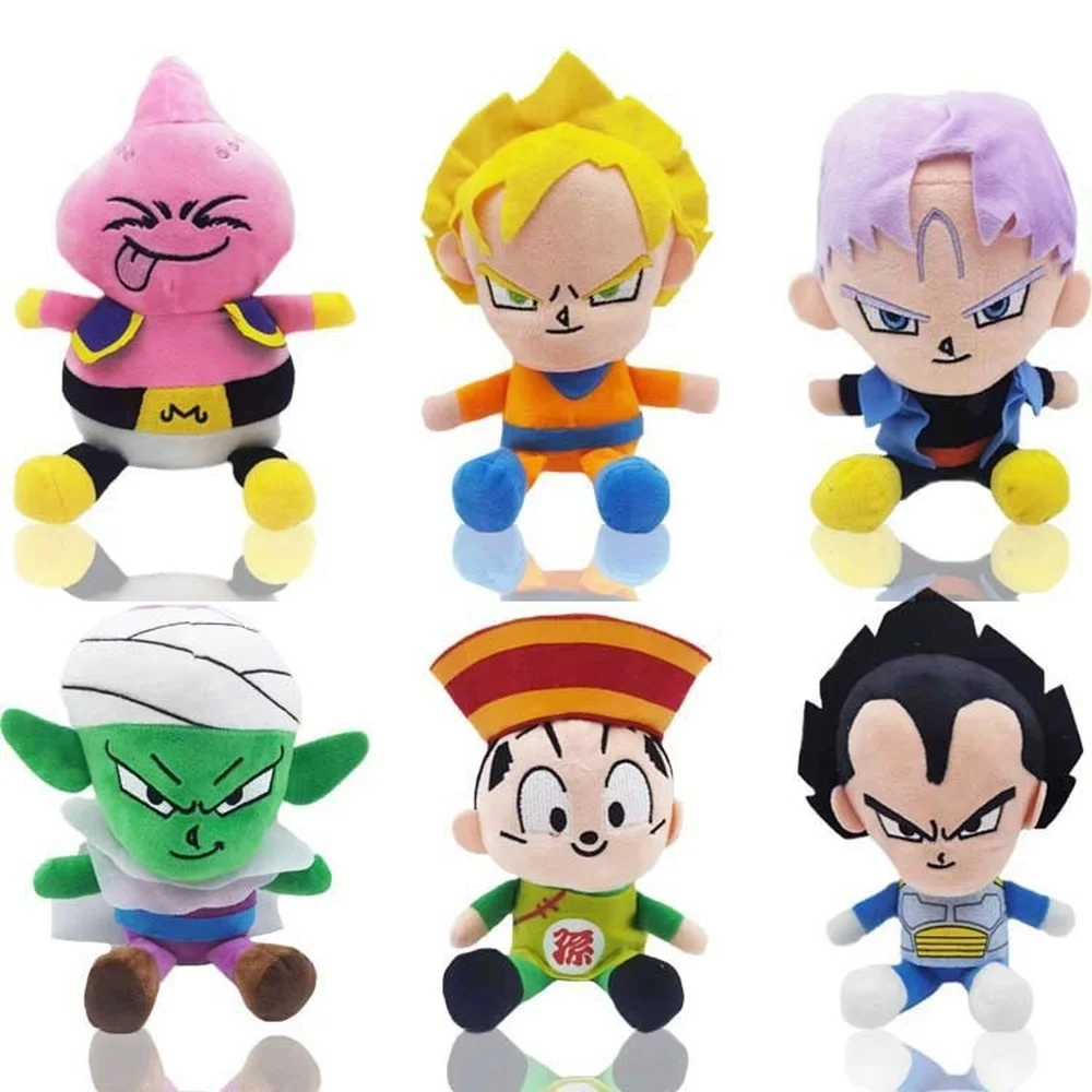 20cm Plush Toy Doll Comic Character Goku Birthday Gift Smiley Doll Angry Red Pink Purple Cartoon Doll